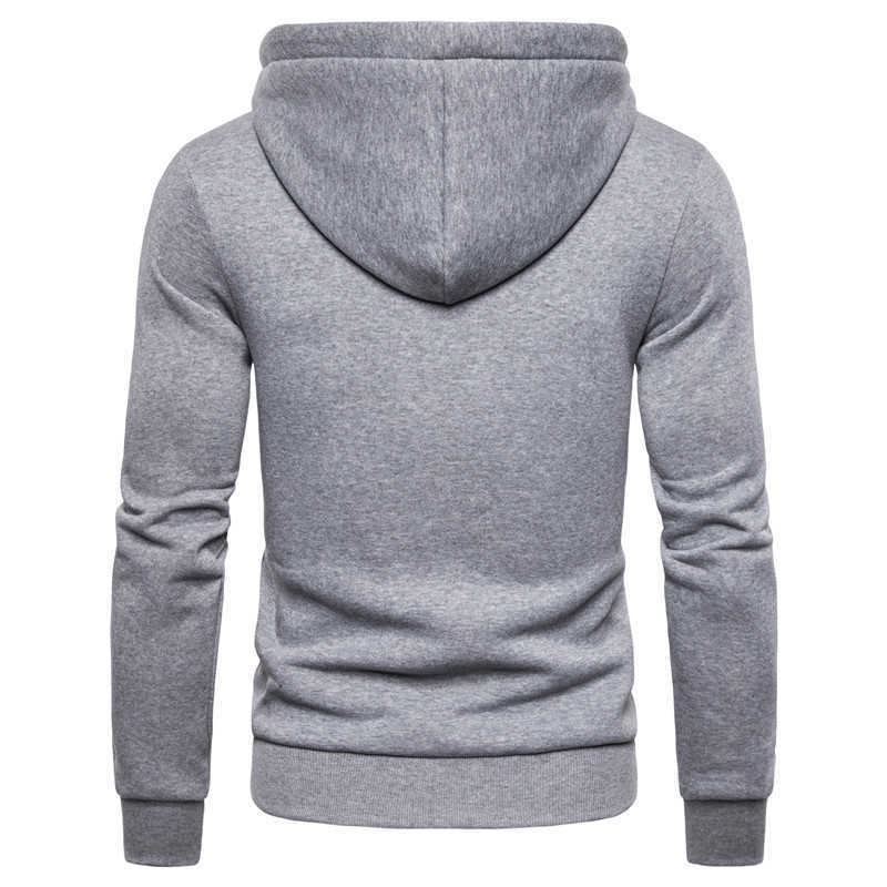 Autumn Winter Cotton Hoodied Mens Sweatshirts Solid Hoody Fleece Thick Hoodies Men Sportswear Zipper Sweatshirts Men 210927