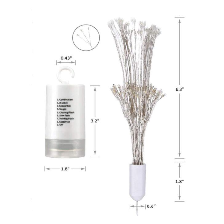 String Lights 120 150 180 200 LED Firework Starburst Hanging Fairy Lights Waterproof 8 Modes with Remote for Christmas Wedding Party Patio Garden Deco