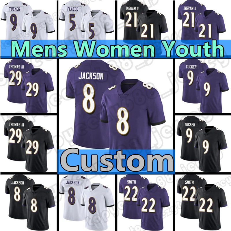 8 Lamar Jackson Custom Mens 12 Rashod Batema Marlon Humphrey J.K. Dobbins Football Raven Jerseys Mark Andrews Patrick Queen Ray Lewis Women, Black;red
8 Lamar Jackson Custom Mens 12 Rashod Batema Marlon Humphrey J.K. Dobbins Football Raven Jerseys Mark Andrews Patrick Queen Ray Lewis Women, Black;red