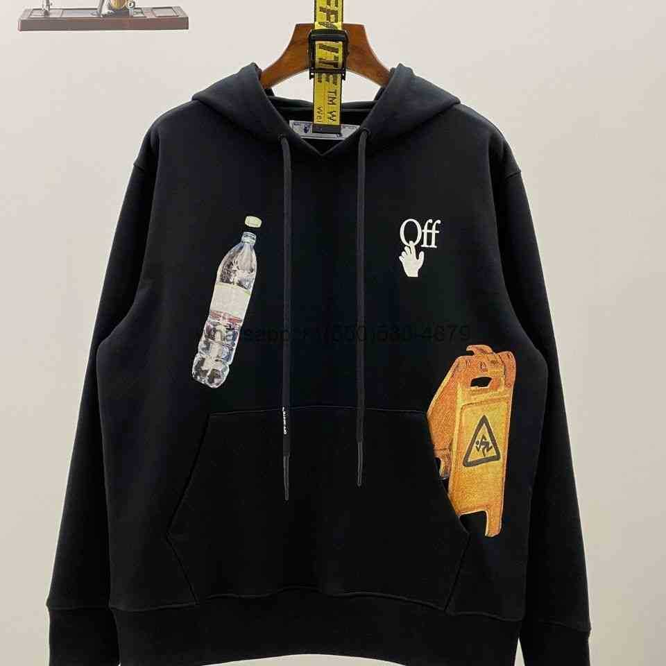 Men's Hoodies Sweatshirts Tested Version 2021 Autumn and Winter Off Signboard Hooded Couple Sweater Y8yb, Black