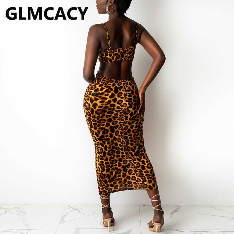 Spaghetti Strap Animals Printed Maxi Dress Evening Party Sexy Dresses Vestidos 210702