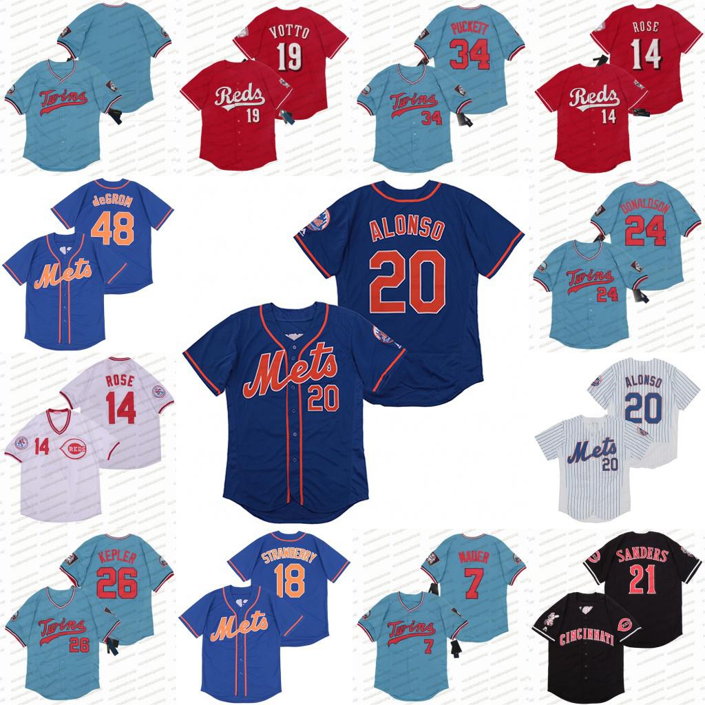 20 Pete Alonso Jersey Joey Votto deGrom Puckett Josh Donaldson Max Kepler Johnny Bench Strawberry Mauer Rose sanders Bseball Jererys, Blue;black
20 Pete Alonso Jersey Joey Votto deGrom Puckett Josh Donaldson Max Kepler Johnny Bench Strawberry Mauer Rose sanders Bseball Jererys, Blue;black