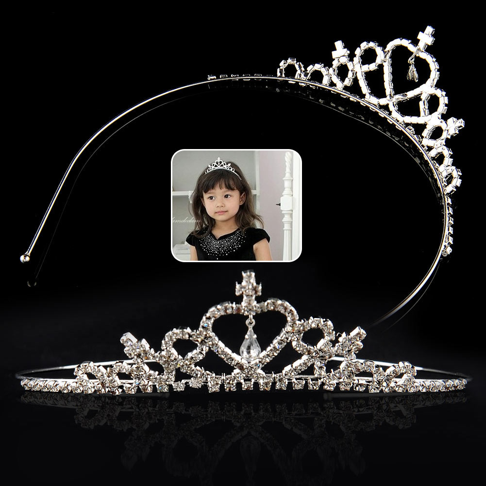 2021 Kids Girls Glitter Rhinestone Twinkle Princess Crown Tiara Headband Hair band FLower Girl Wedding Birthday Evening Party