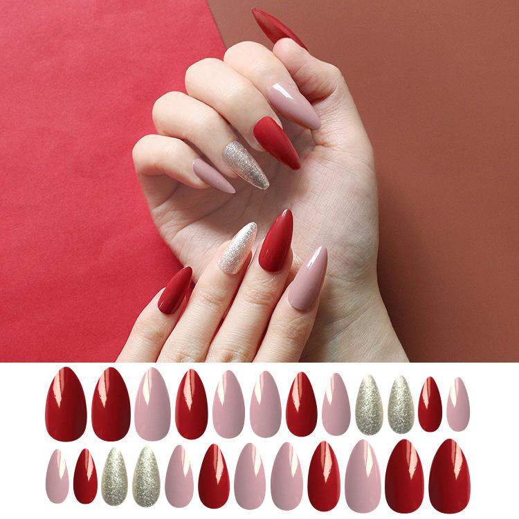 Gift Wrap Air Manicure Sheets 24 Pieces Of Fake Nail Patches Aunt Red Bean Paste Color Pointed Long Finished Product
Gift Wrap Air Manicure Sheets 24 Pieces Of Fake Nail Patches Aunt Red Bean Paste Color Pointed Long Finished Product