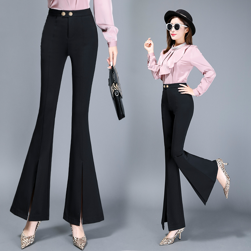 Women Office Ladies Suit Pants Spring Summer Woman Long Trousers pantalon femme Flare Wide-leg pants 210514