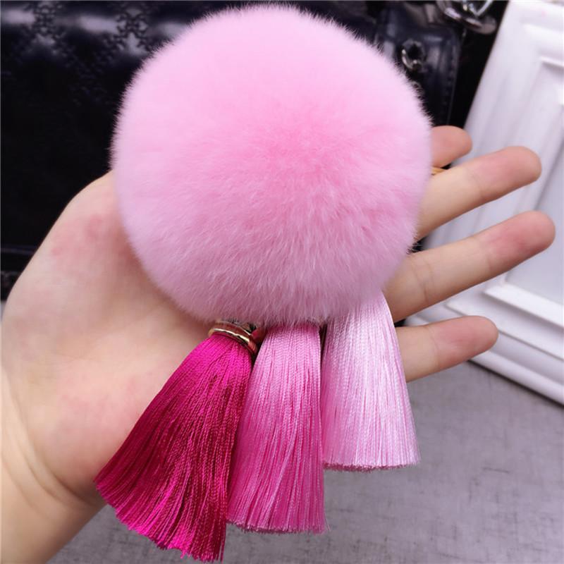 Keychains Fashion 8 Colors Fur Cony Hair Ball Pompom Charm Thrice Tassel Pendant Keychain For Women Car Key Ring Handbag Accessory
Keychains Fashion 8 Colors Fur Cony Hair Ball Pompom Charm Thrice Tassel Pendant Keychain For Women Car Key Ring Handbag Accessory