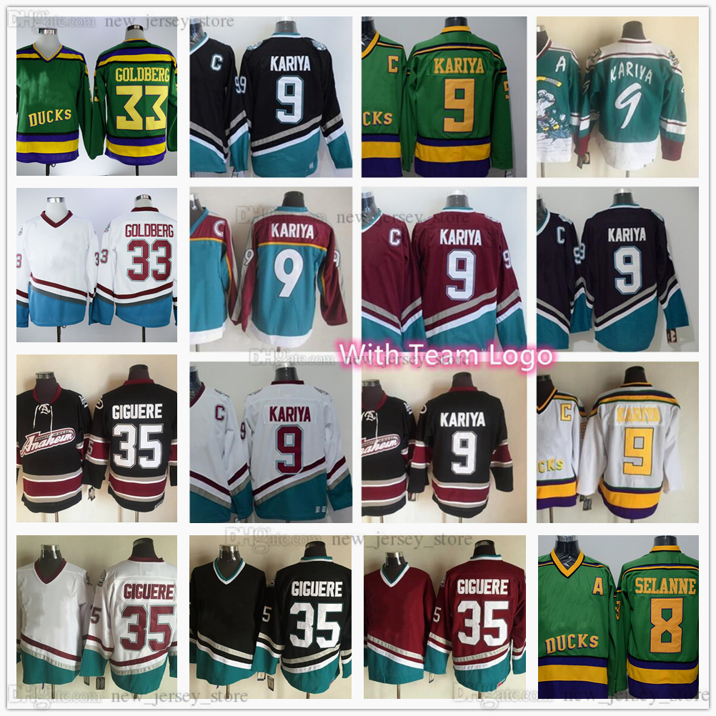 Retro Movie Ducks 9 Paul Kariya Jersey Ice Hockey Vintage 33 Greg Goldberg 35 Jean-Sebastien Giguere CCM Stitched Red Black White Green, Same as picture
Retro Movie Ducks 9 Paul Kariya Jersey Ice Hockey Vintage 33 Greg Goldberg 35 Jean-Sebastien Giguere CCM Stitched Red Black White Green, Same as picture