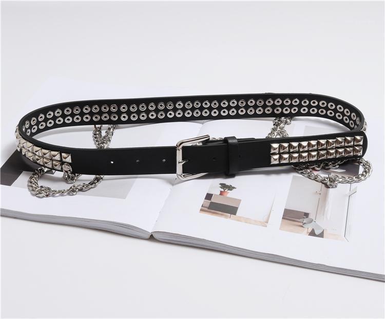 Belts Punk Style PU Waist Belt For Women Rivet Studded Waistband With Chain European Street Faux Leather Jean Strap 2022, Black;brown 
Belts Punk Style PU Waist Belt For Women Rivet Studded Waistband With Chain European Street Faux Leather Jean Strap 2022, Black;brown