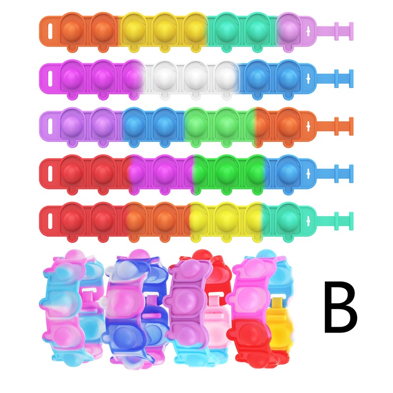 Fidget Toys New Strange Shape Bracelet Bubble Music Bracelet Toy Decompression Puzzle Silicone Artifact