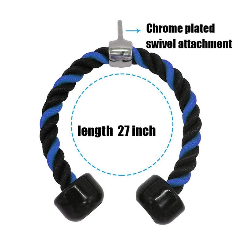 Accessories Heavy Duty Biceps Triceps Training Nylon Pull Rope With Stainless Steel Snap Hook TwoColor Down Fitness Cable Attachm7
