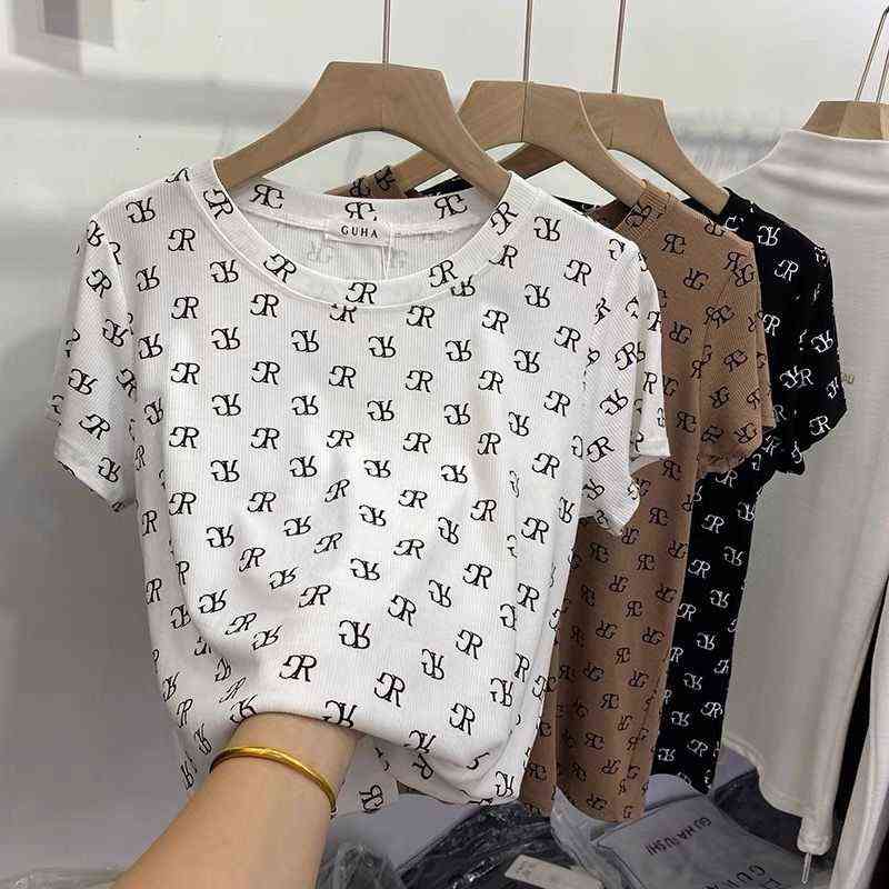 2021 Summer Slim Short Sleeve T-shirt For Women Vintage O Neck Slim T Shirt Casual Tees Top Ladies Streetwear Bottoming Shirt G0106, Gray
2021 Summer Slim Short Sleeve T-shirt For Women Vintage O Neck Slim T Shirt Casual Tees Top Ladies Streetwear Bottoming Shirt G0106, Gray
