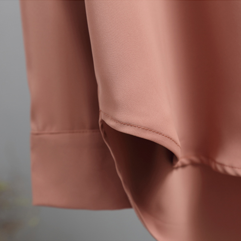 blouses woman women tops long sleeve chiffon shirts solid brown white v-neck office ladies 5104 50 210506