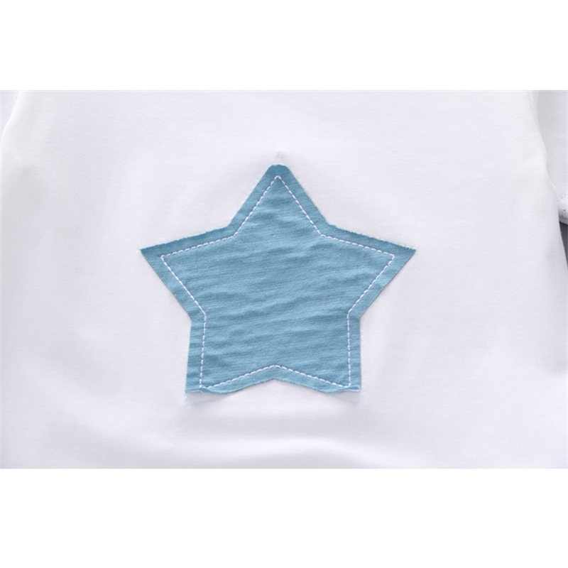 COLOR BLOCK baby boy clothing set cotton cartoon star kids Toddler suit t-shirt and shorts clothes 210508