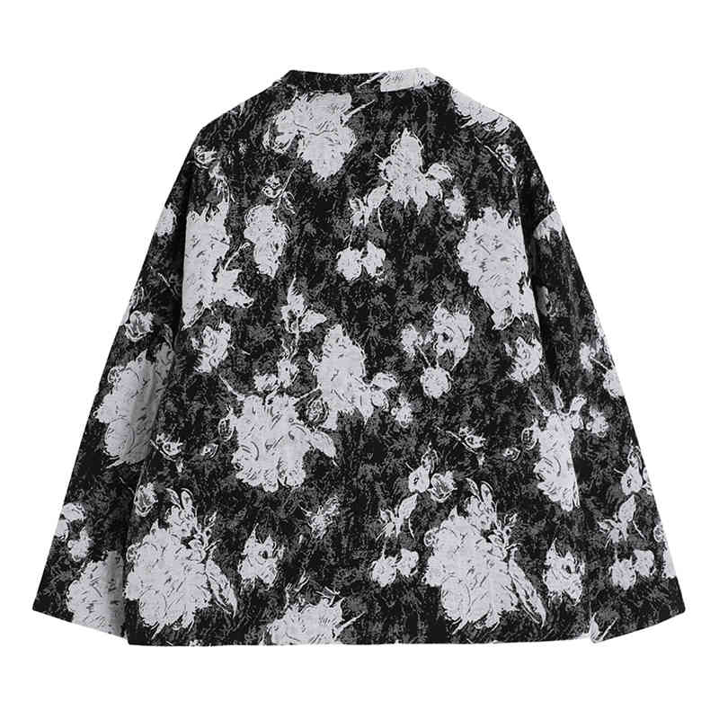 Dark Tie Dye Blazer Jacket V Neck Long Sleeve Oversized Streetwear Coat Stylish Vintage Gothic Casual Ins Outwear Tide Female 210430