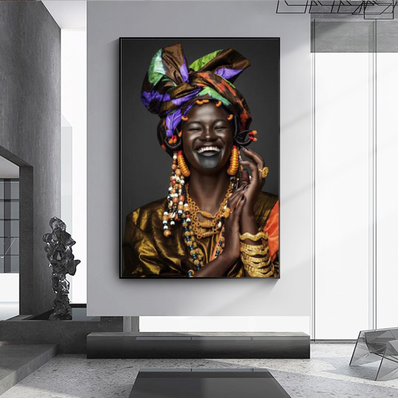 Modern style African wall art canvas painting black women posters and prints wall pictures for bedroom Cuadros home decoration