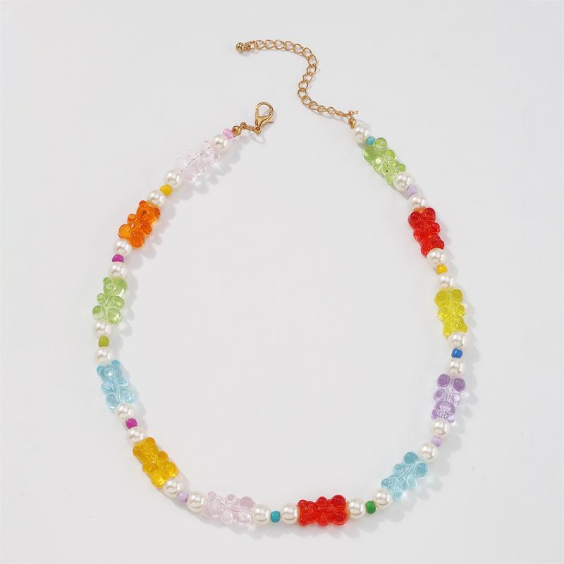Chokers 2021 Vintage Creative Colorful Bear Beaded Necklaces For Women Personalized Fashion Imitation Pearl Geometric Simple Necklace
Chokers 2021 Vintage Creative Colorful Bear Beaded Necklaces For Women Personalized Fashion Imitation Pearl Geometric Simple Necklace