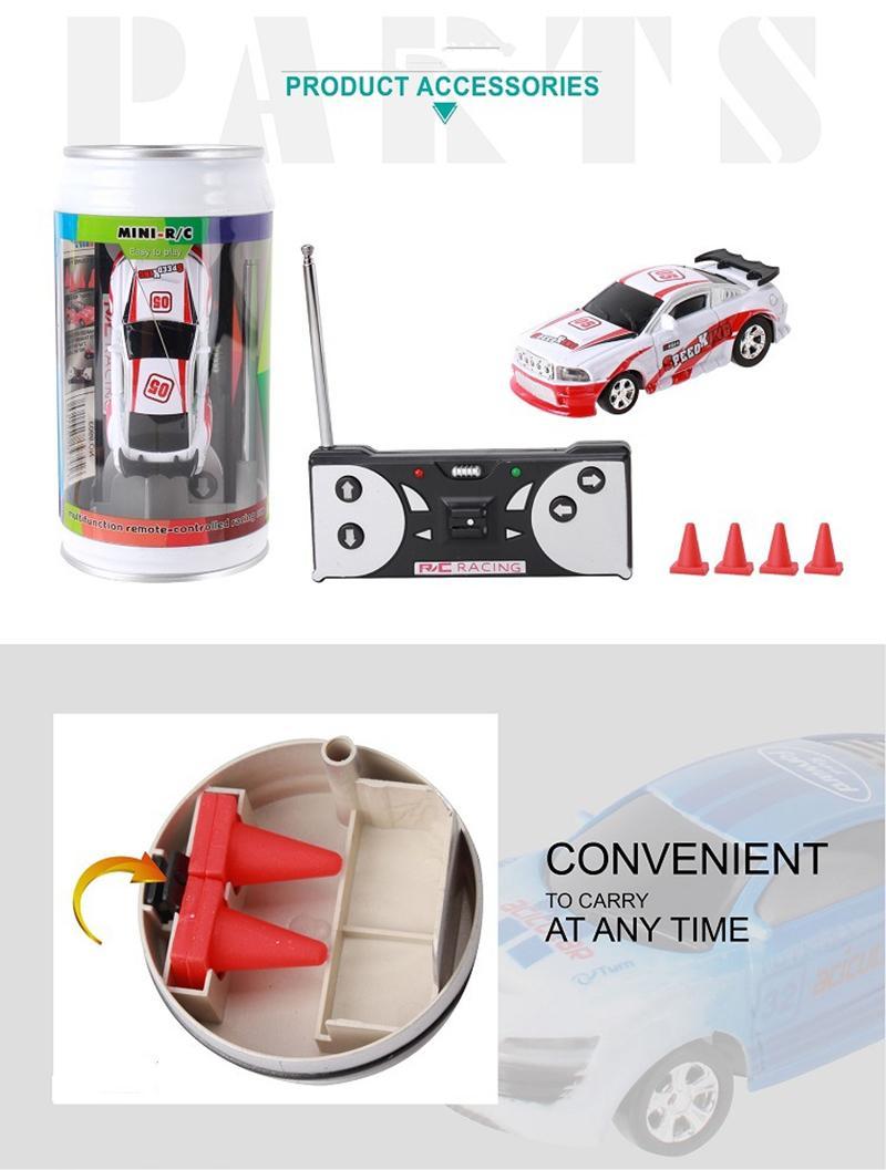 Free shipping Creative Coke Can Mini Car RC Collection Radio Controlled Cars hines On The Remote Control Toys For Boys Kids Gift