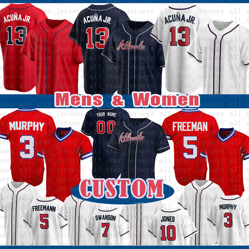 13 Ronald Acuna Jr. Atlanta Custom Baseball Jersey Max Fried Dansby Swanson Ozzie Albies Ozzie Albies Hank Aaron Freddie Freeman Chipper Jones John Smoltz Dale Murphy, Mens(hongren)
13 Ronald Acuna Jr. Atlanta Custom Baseball Jersey Max Fried Dansby Swanson Ozzie Albies Ozzie Albies Hank Aaron Freddie Freeman Chipper Jones John Smoltz Dale Murphy, Mens(hongren)