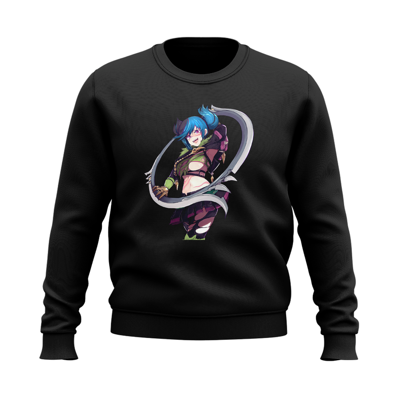 Sweater Jinx 3D printed lol weapon, girly pattern casual party style jacket, round neck, high-quality autumn and winter hoodless sweater, Black
Sweater Jinx 3D printed lol weapon, girly pattern casual party style jacket, round neck, high-quality autumn and winter hoodless sweater, Black