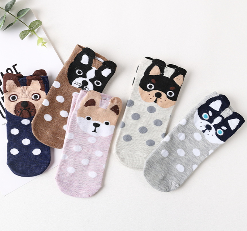 5Pairs/Lot Cheap Fashion Women Socks Funny Cotton Color Cartoon Duck Cat Bear Avocado Cute Happy Casual Soft Girls Short Socks
