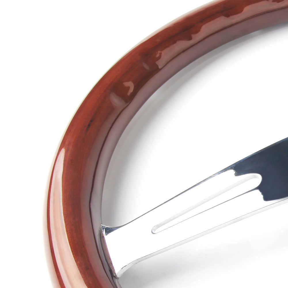 Racing Car 380Mm 15 Wooden Chrome Sier Spoke Vintage Classic Utor28 Wood Grain Steering Wheel Car263p3401653