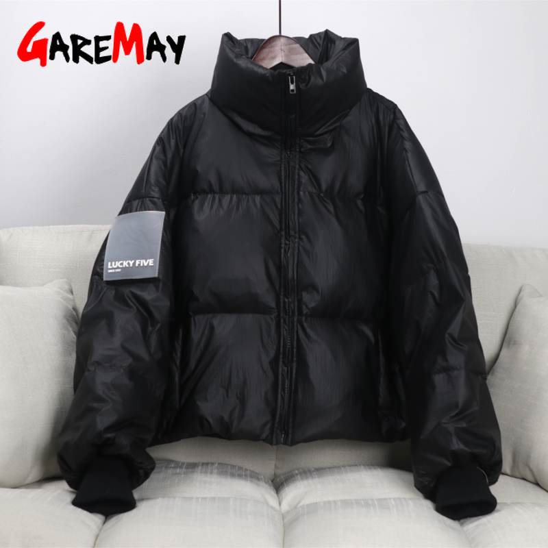 Female Glossy Down Parka Winter down coat for women Thick Jacket Loose White Duck Coat women's Waterproof Outerwear 210428