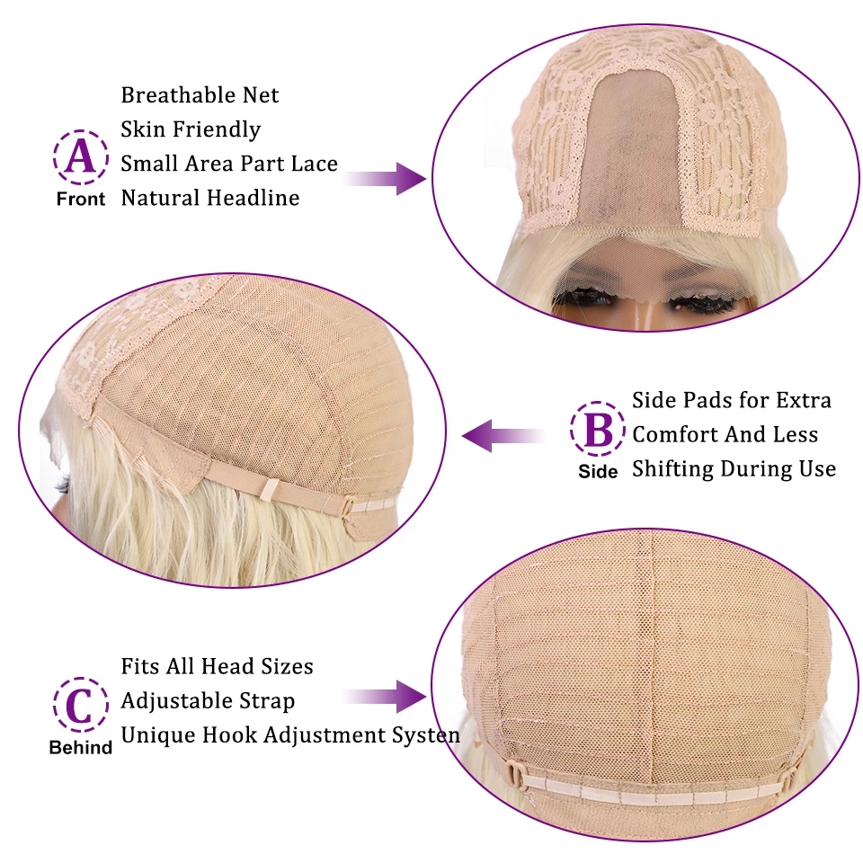 Elasticity Water Wave Style 30 Inches Long Synthetic Remy Wigs in Honey Blonde Shade Perfect Fit No Adhesive Needed