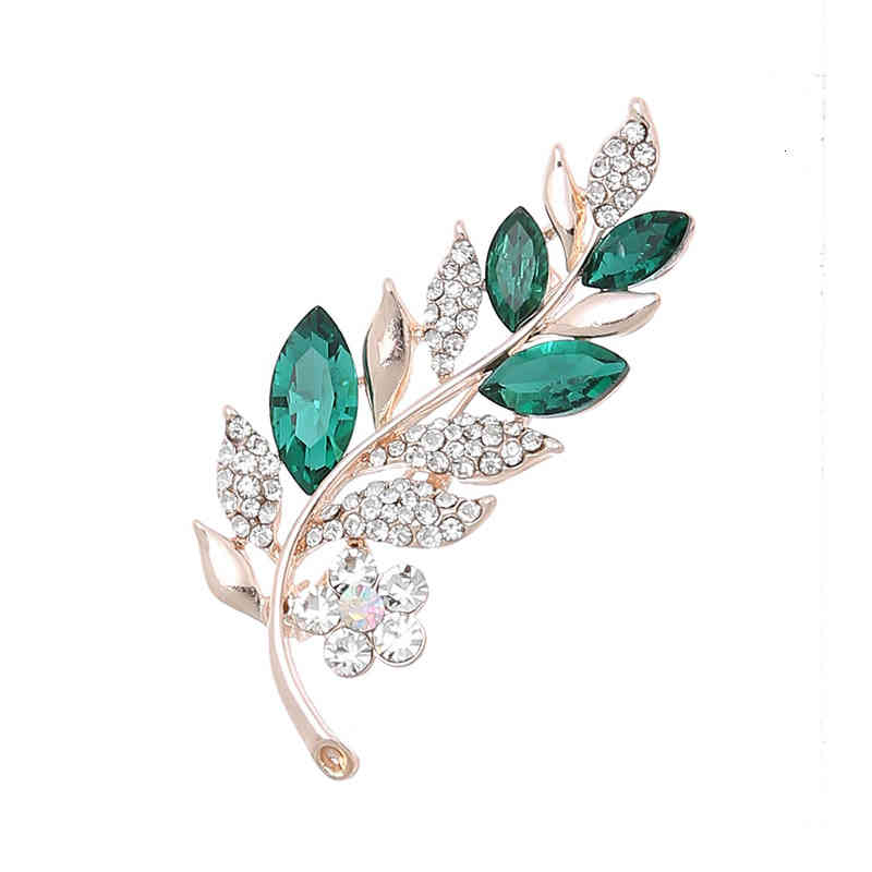 Brooch Hengrao Classic Lovers Leaf High Grade Alloy Diamond Suit Pin