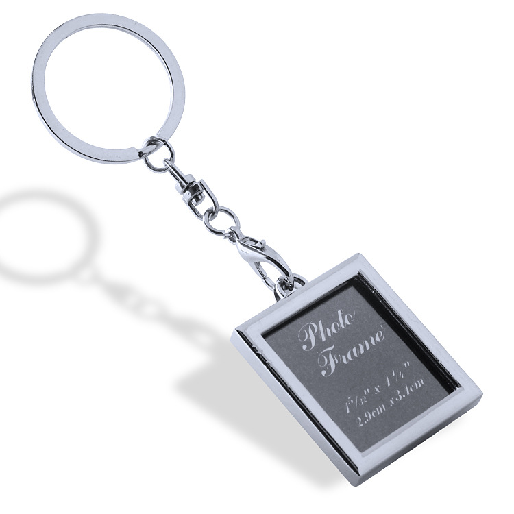 wholesale Personality creative hollow metal photo frame keychain couple keychain pendant holiday custom commemorative key pendants