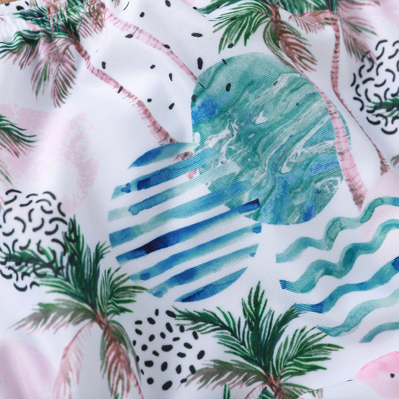 Summer Baby Girls Clothes Swim Fashion Girl Two-Pieces Halter With Coconut Flower Print Pantsuit Bathing Suit Kids Clothing