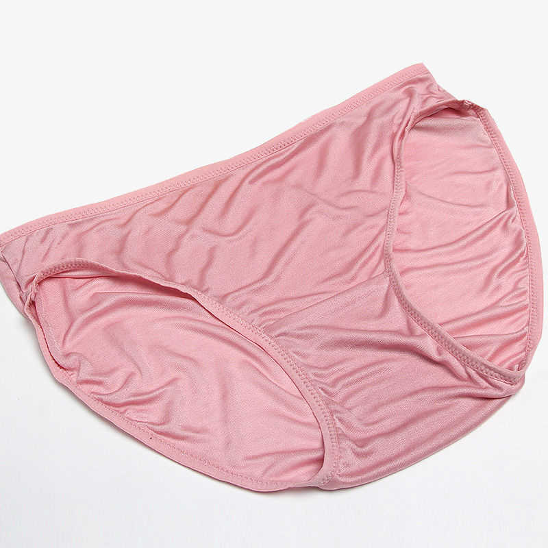 Women Silk Panties 100% Real Silk Briefs Mid-rise Underwear Women Health Everyday Underpants Nude White SH190827