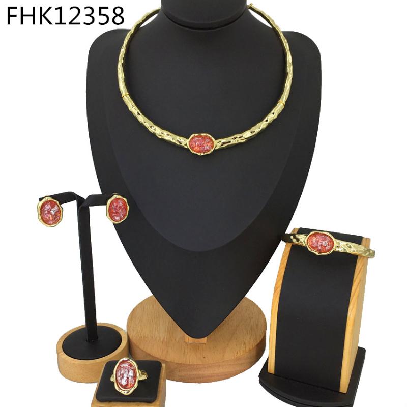 Earrings & Necklace YUMINGLAI Simple Design Dubai Gold Red Two Tones African Fashion Ladies's Jewelry Set FHK12358, Silver
Earrings & Necklace YUMINGLAI Simple Design Dubai Gold Red Two Tones African Fashion Ladies's Jewelry Set FHK12358, Silver