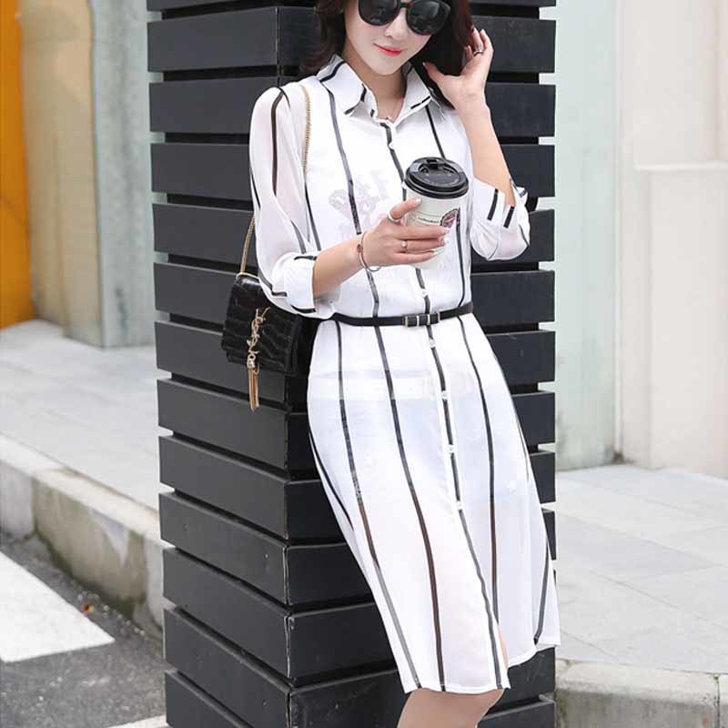 Floral Long Blouses Nice Chiffon Cardigan Loose Half Sleeve Flower Print Women Tops and Blouse Summer Sun Protection Shirts 4152 210518