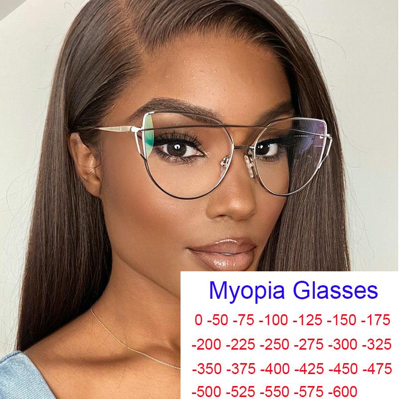 Sunglasses Metal Cat Eye Frame Myopia Eyeglasses Women Clear Lens Transparent Female Anti-blue Light Glasses Prescription Minus 0 -2 -3 -6
Sunglasses Metal Cat Eye Frame Myopia Eyeglasses Women Clear Lens Transparent Female Anti-blue Light Glasses Prescription Minus 0 -2 -3 -6