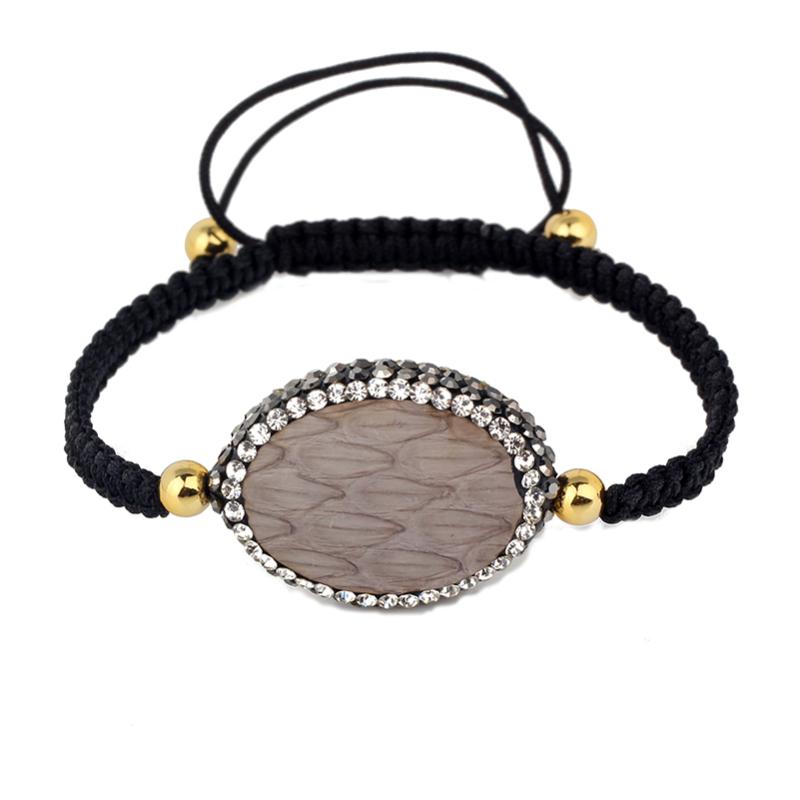 Charm Bracelets Pave Rhinestone Leather Stone Connectors Charms With Copper Bead Black Rope Thread Macrame Adjustable Bracelet For Women
Charm Bracelets Pave Rhinestone Leather Stone Connectors Charms With Copper Bead Black Rope Thread Macrame Adjustable Bracelet For Women