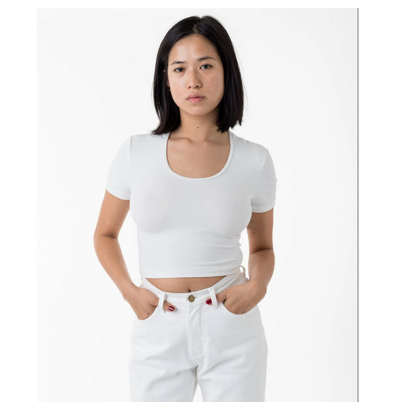 Sexy Round Neck Solid Color Ribbed Stretch Short Sleeve Women's T-Shirt Short High Waist Umbilical Tight Chic Female Top 210507