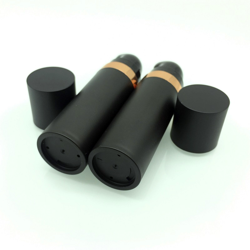 15ml Frosted Black Plastic Airless Pump Bottle Travel Size Refillable Cosmetic Containers for Lotion Eye Cream Essence Facial Cleanser