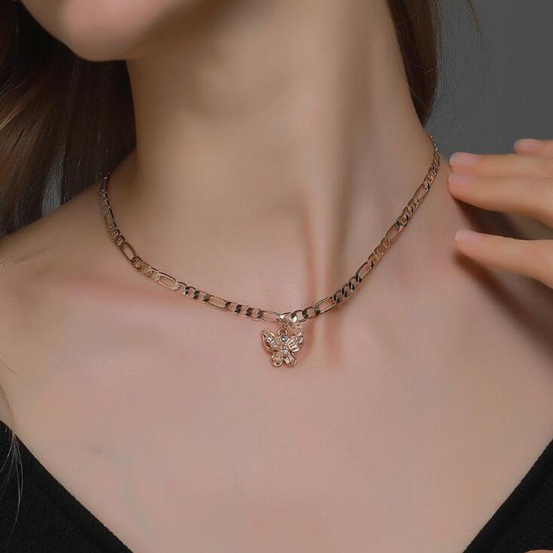 Pendant Necklaces Women Trendy Zircon Butterfly Necklace Female Crystal Insect Gold Flat Link Chain Collar Collier Jewelry
Pendant Necklaces Women Trendy Zircon Butterfly Necklace Female Crystal Insect Gold Flat Link Chain Collar Collier Jewelry