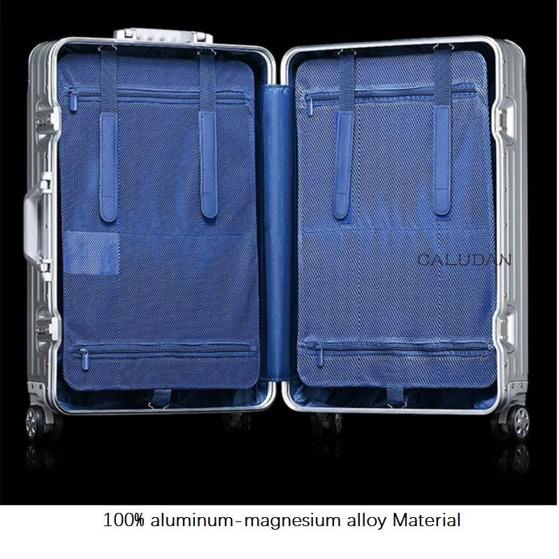 Luxury Classic Design 20/24/26/29 Inch Luggage 100% High Quality Aluminum-magnesium Spinner Brand Travel Suitcase Suitcases