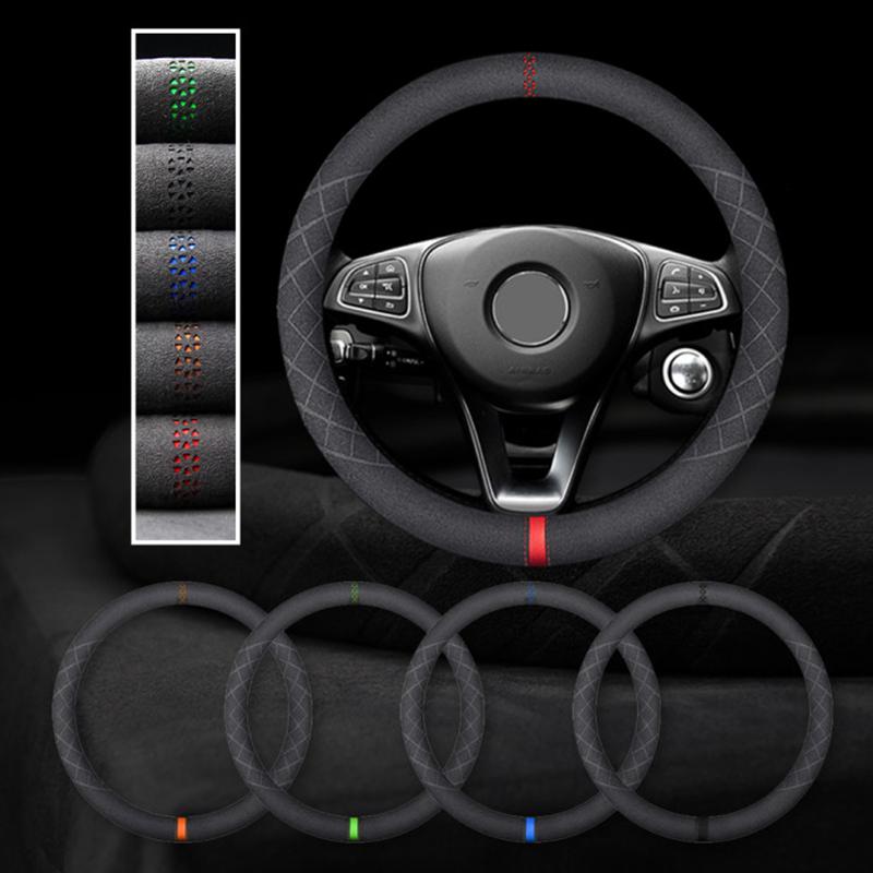 Steering Wheel Covers Car Cover 38cm Hand-stitched Soft Black Suede For M3 E90 E91 E92 E93 E87 E81 E82 E88 X1 E84 F10 F15 F16
Steering Wheel Covers Car Cover 38cm Hand-stitched Soft Black Suede For M3 E90 E91 E92 E93 E87 E81 E82 E88 X1 E84 F10 F15 F16