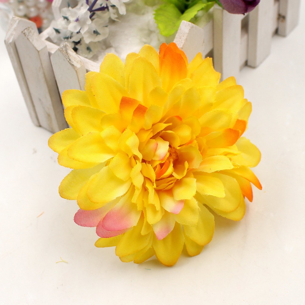 50pcs high quality silk artificial flower Dahua corsage flower head wedding car decoration DIY home decoration flower supplies 210317