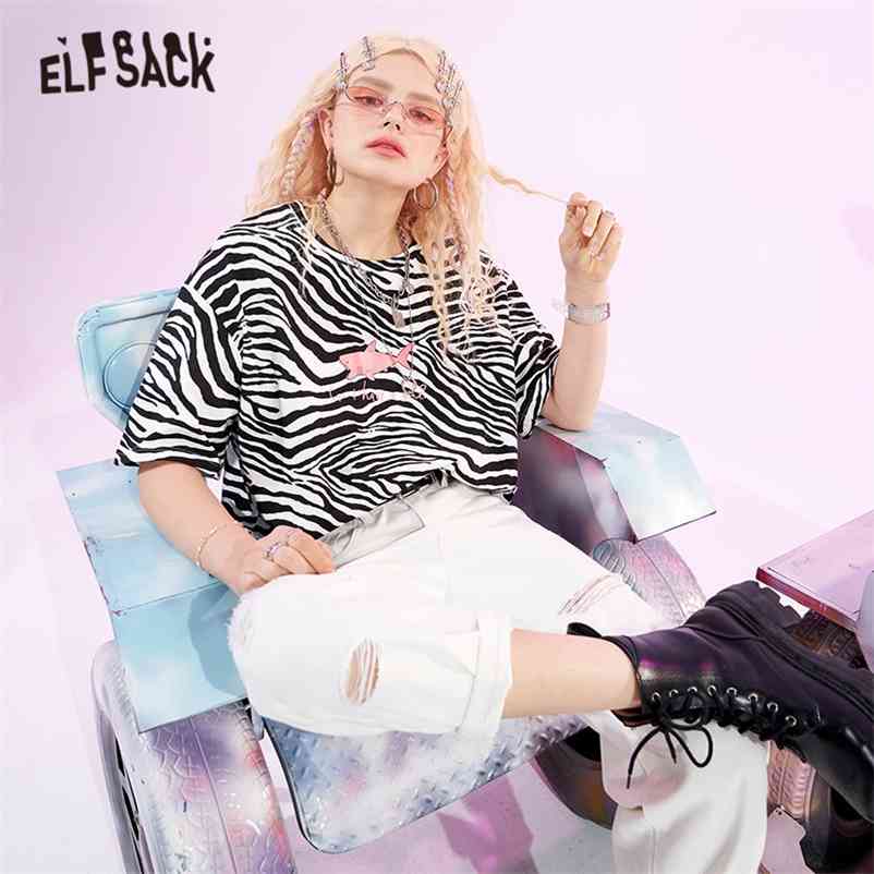 ELFSACK Zebra Striped Casual T-Shirts Women Top Summer Cow Short Sleeve Korean Ladies Basic Daily Graphic Tee 210722
ELFSACK Zebra Striped Casual T-Shirts Women Top Summer Cow Short Sleeve Korean Ladies Basic Daily Graphic Tee 210722