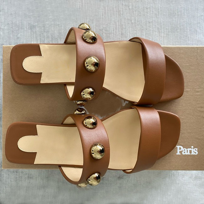 Famous designer Women's sandal slipper Simple Bille Flats Sandals Flat Dome Studs Red sole Slippers Easy-wear Flip Flops Beach Walking Slides Shoes
Famous designer Women's sandal slipper Simple Bille Flats Sandals Flat Dome Studs Red sole Slippers Easy-wear Flip Flops Beach Walking Slides Shoes