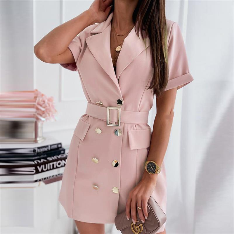 lapel slim belt womens dresses short sleeve summer office solid a line party women elegant double breasted suits, Black;gray
lapel slim belt womens dresses short sleeve summer office solid a line party women elegant double breasted suits, Black;gray