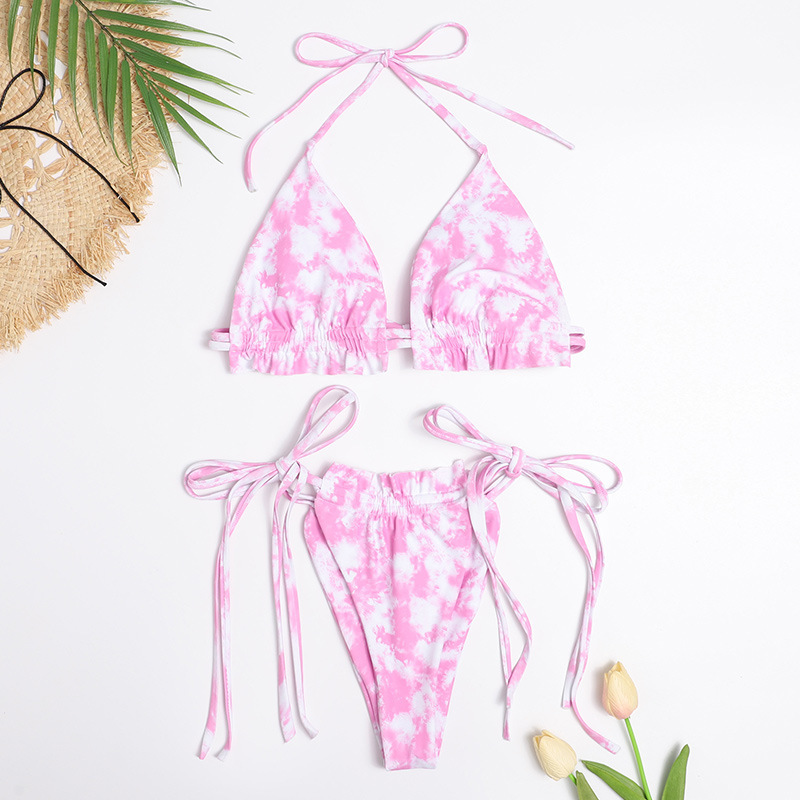 Tie Dye Micro Bikini Women Swimsuit Push Up Set Swimwear Female String Brazilian Bathing Suit Beachwear Biquini 210520