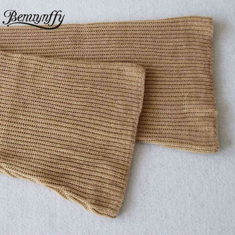 V-neck Button Up Knitted Cardigan Women Autumn winter Korean style Flared Sleeve Cardigans Female Outwear Sweater 210510