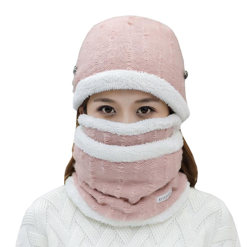 Hats, Scarves & Gloves Sets Female Winter Masks Hat Scarf 3pcs Set Warm Neck Guard Wool Cap Cycling Windproof Solid Color Knitted
Hats, Scarves & Gloves Sets Female Winter Masks Hat Scarf 3pcs Set Warm Neck Guard Wool Cap Cycling Windproof Solid Color Knitted
