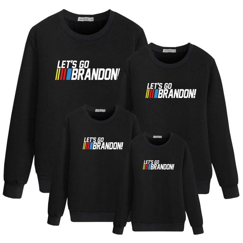 Family parent-child long-sleeved sweater black cartoon letter print Let's Go Brandon, Blue
Family parent-child long-sleeved sweater black cartoon letter print Let's Go Brandon, Blue