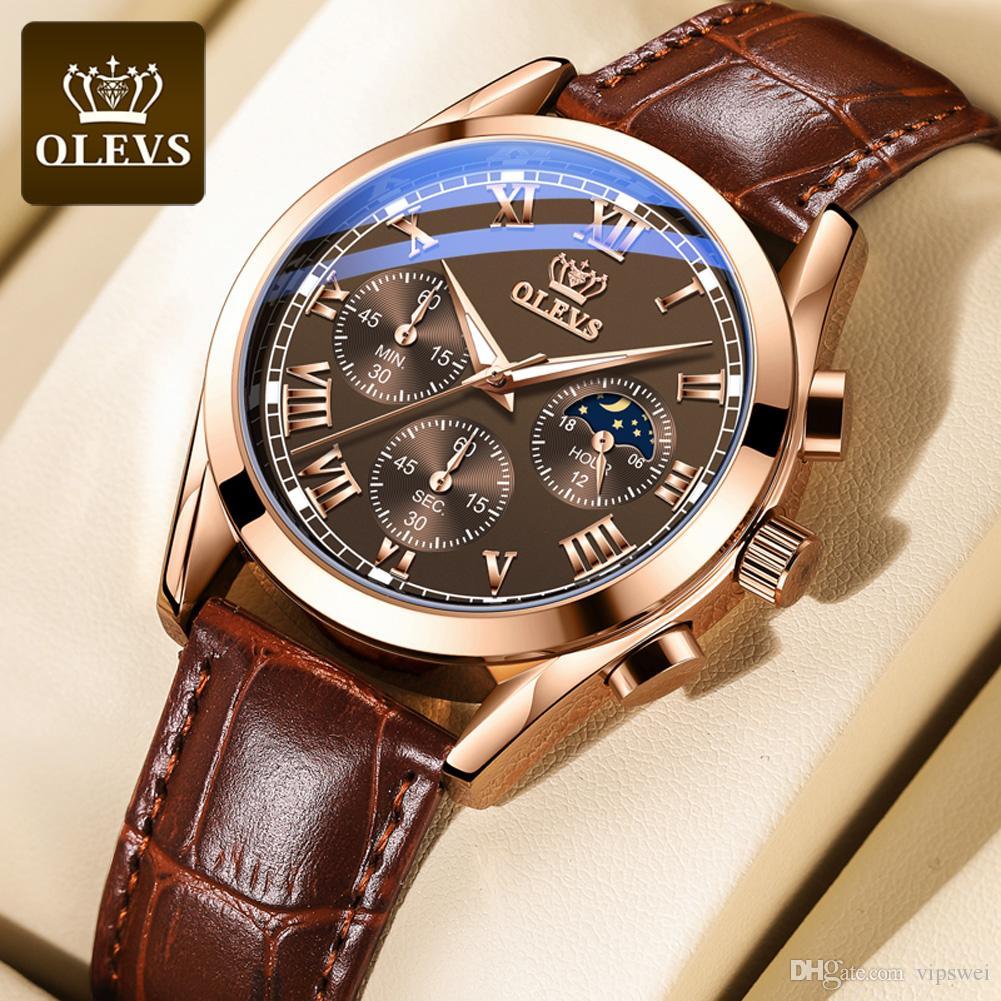 OLEVS Top Brand Mens Quartz Watch Noctilucent Business Waterproof Luxury Watches Leather Strap Relogio Masculino Multifunction Six-hand Wris, All black
OLEVS Top Brand Mens Quartz Watch Noctilucent Business Waterproof Luxury Watches Leather Strap Relogio Masculino Multifunction Six-hand Wris, All black