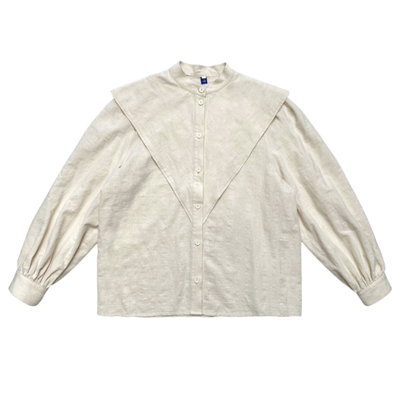 Vintage White Cotton Blouses and shirts Korean Chic Blouse Women Lantern Sleeve Autumn Casual linen Button Up ladies Shirt 12382 210506